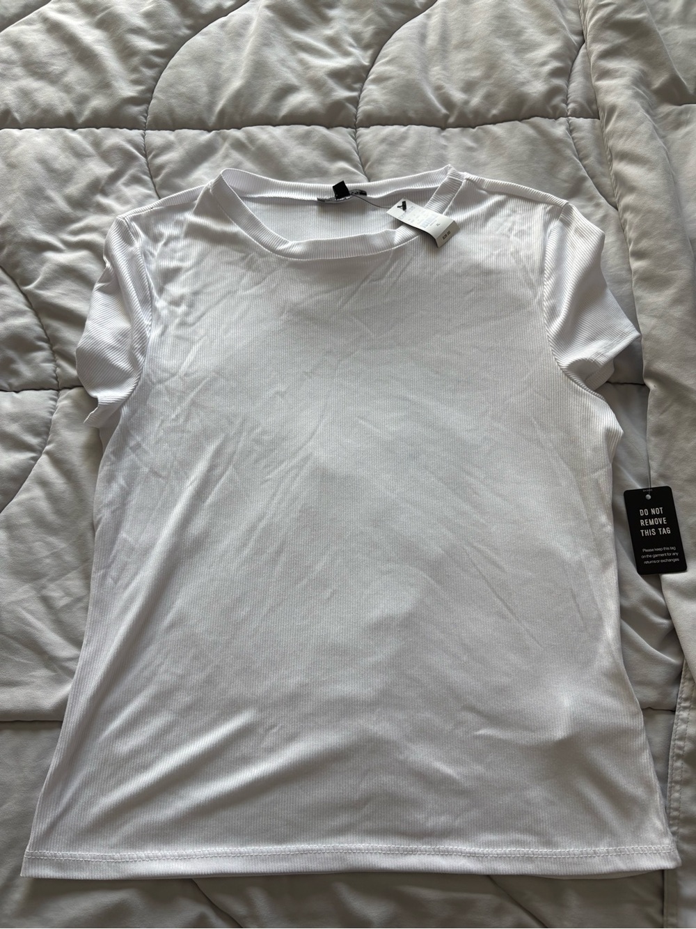 Express White Short Sleeve Crewneck Tee